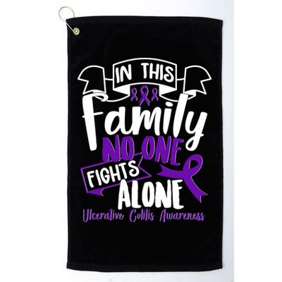 In This Family No One Fights Alone Ulcerative Colitis Awareness Golf Towel