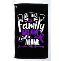 In This Family No One Fights Alone Ulcerative Colitis Awareness Golf Towel