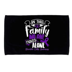 In This Family No One Fights Alone Ulcerative Colitis Awareness Microfiber Hand Towel