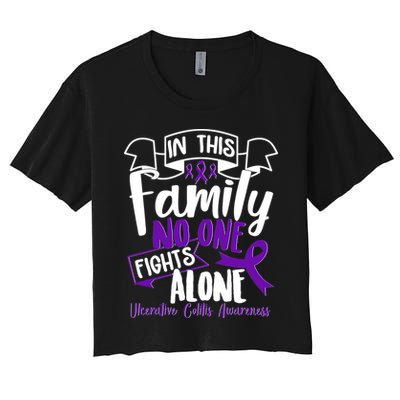 In This Family No One Fights Alone Ulcerative Colitis Awareness Crop Top