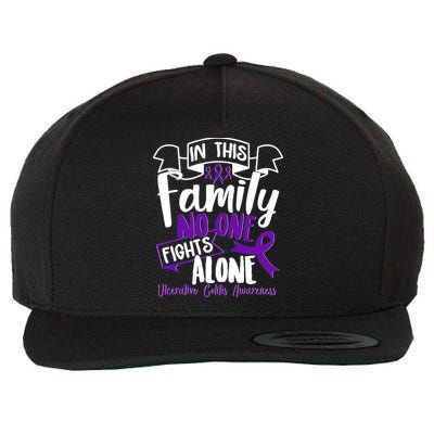 In This Family No One Fights Alone Ulcerative Colitis Awareness Wool Snapback Cap