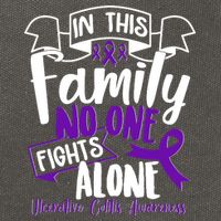 In This Family No One Fights Alone Ulcerative Colitis Awareness Cotton Canvas Backpack