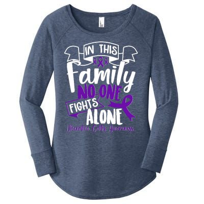 In This Family No One Fights Alone Ulcerative Colitis Awareness Women's Perfect Tri Tunic Long Sleeve Shirt