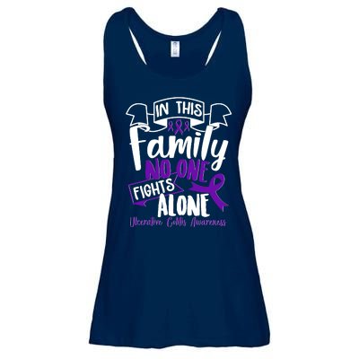 In This Family No One Fights Alone Ulcerative Colitis Awareness Ladies Essential Flowy Tank