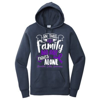 In This Family No One Fights Alone Ulcerative Colitis Awareness Women's Pullover Hoodie