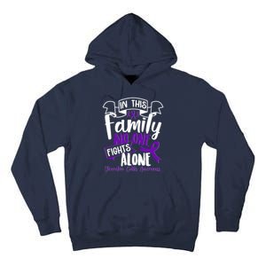 In This Family No One Fights Alone Ulcerative Colitis Awareness Tall Hoodie