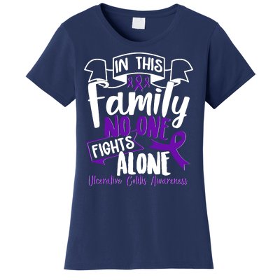 In This Family No One Fights Alone Ulcerative Colitis Awareness Women's T-Shirt