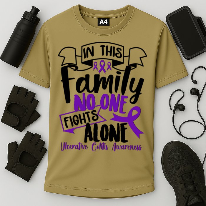 In This Family No One Fights Alone Ulcerative Colitis Awareness Performance Shirt