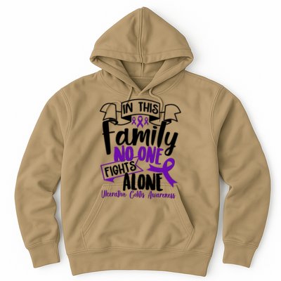 In This Family No One Fights Alone Ulcerative Colitis Awareness Hoodie