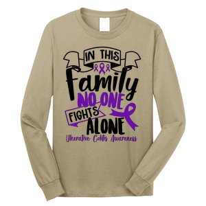 In This Family No One Fights Alone Ulcerative Colitis Awareness Long Sleeve Shirt