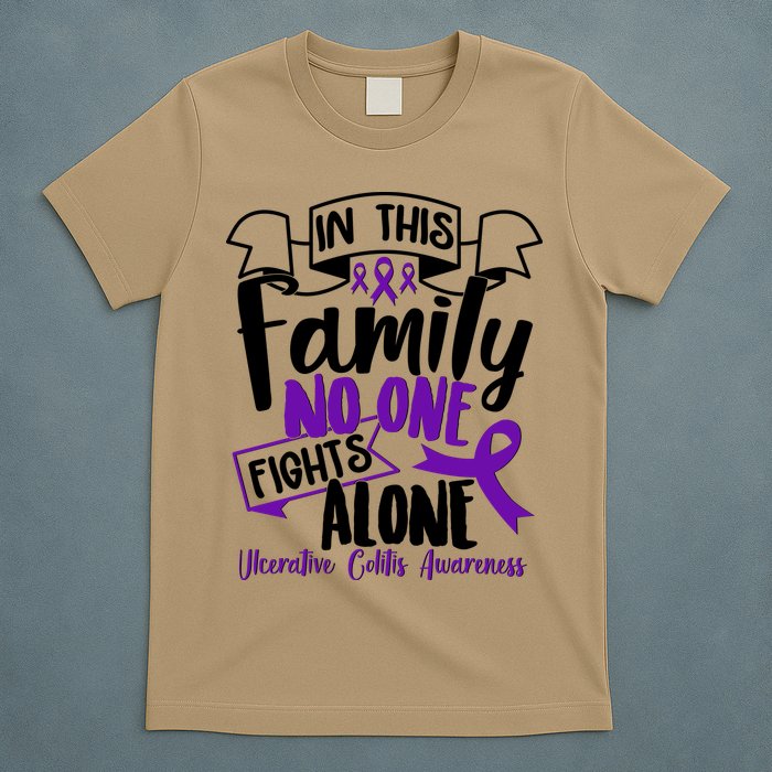 In This Family No One Fights Alone Ulcerative Colitis Awareness T-Shirt