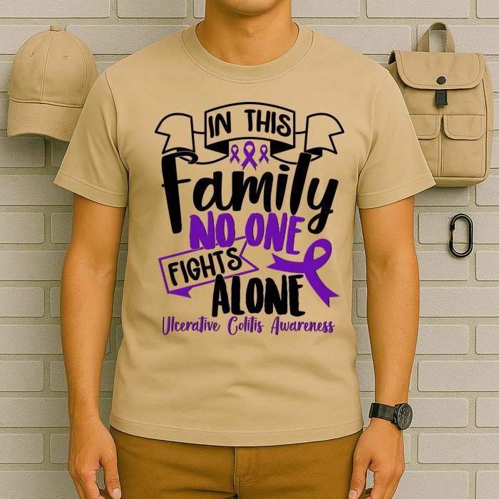 In This Family No One Fights Alone Ulcerative Colitis Awareness T-Shirt