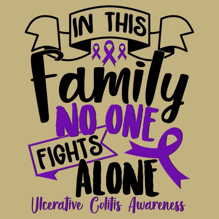 In This Family No One Fights Alone Ulcerative Colitis Awareness Button