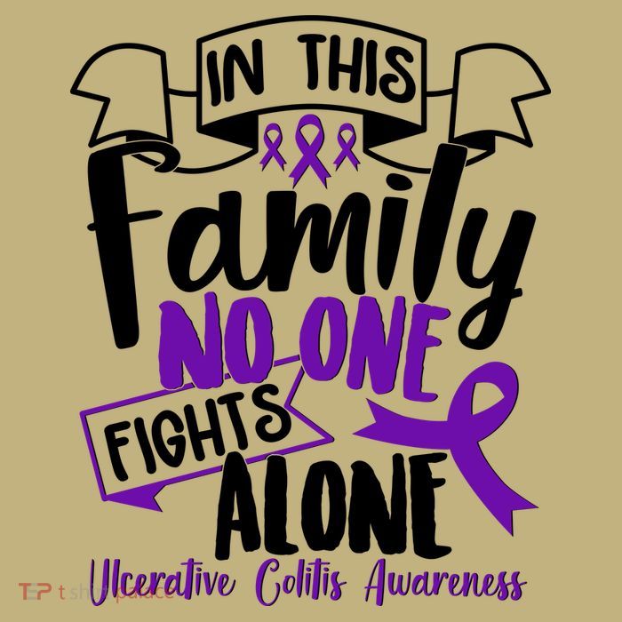 In This Family No One Fights Alone Ulcerative Colitis Awareness Sustainable Beanie