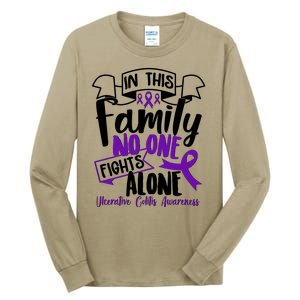 In This Family No One Fights Alone Ulcerative Colitis Awareness Tall Long Sleeve T-Shirt