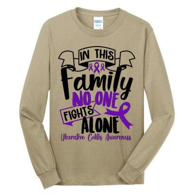 In This Family No One Fights Alone Ulcerative Colitis Awareness Tall Long Sleeve T-Shirt