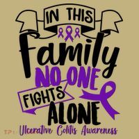 In This Family No One Fights Alone Ulcerative Colitis Awareness Cooling Performance Long Sleeve Crew