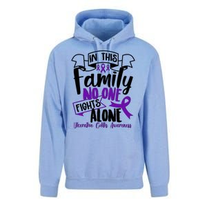 In This Family No One Fights Alone Ulcerative Colitis Awareness Unisex Surf Hoodie