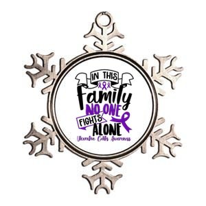 In This Family No One Fights Alone Ulcerative Colitis Awareness Metallic Star Ornament