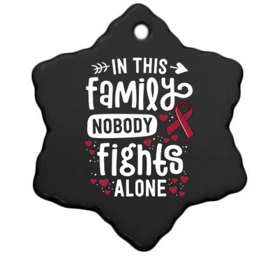 In This Family Nobody Fights Alone Hegioma Awareness Gift Ceramic Star Ornament