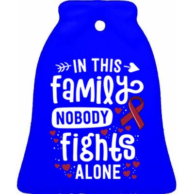 In This Family Nobody Fights Alone Hegioma Awareness Gift Ceramic Bell Ornament