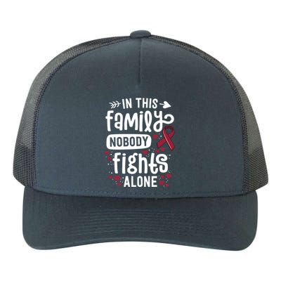 In This Family Nobody Fights Alone Hegioma Awareness Gift Yupoong Adult 5-Panel Trucker Hat