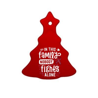 In This Family Nobody Fights Alone Hegioma Awareness Gift Ceramic Tree Ornament