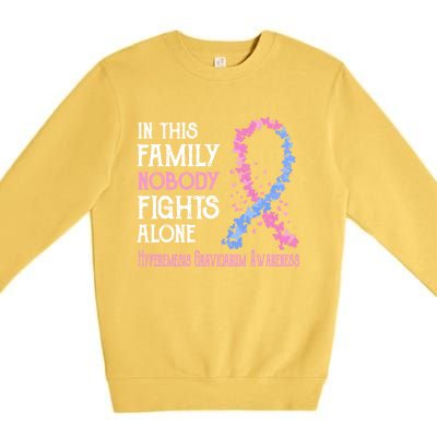 In This Family Nobody Fights Alone Hyperemesis Gravidarum Gift Premium Crewneck Sweatshirt