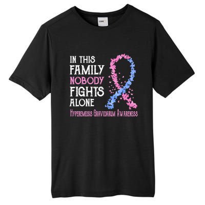 In This Family Nobody Fights Alone Hyperemesis Gravidarum Gift Tall Fusion ChromaSoft Performance T-Shirt