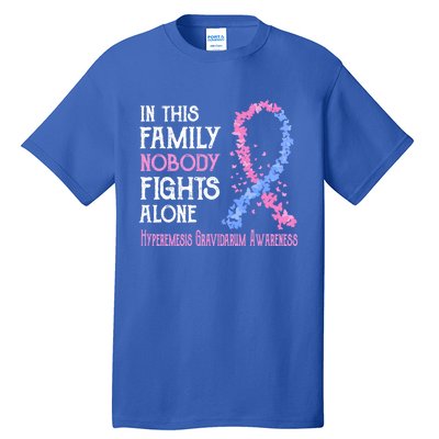 In This Family Nobody Fights Alone Hyperemesis Gravidarum Gift Tall T-Shirt