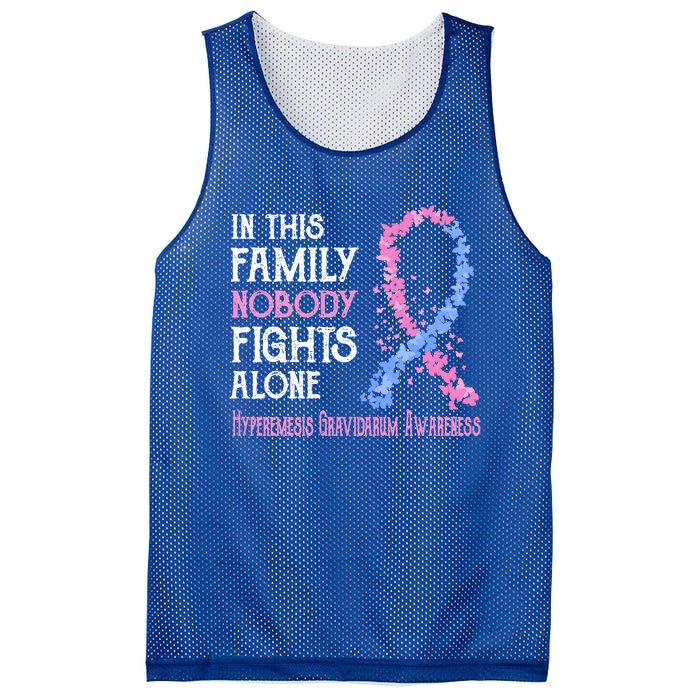 In This Family Nobody Fights Alone Hyperemesis Gravidarum Gift Mesh Reversible Basketball Jersey Tank