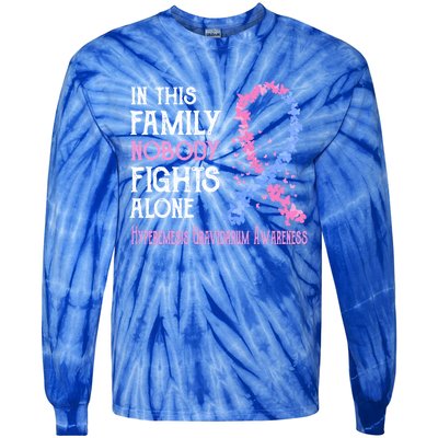 In This Family Nobody Fights Alone Hyperemesis Gravidarum Gift Tie-Dye Long Sleeve Shirt