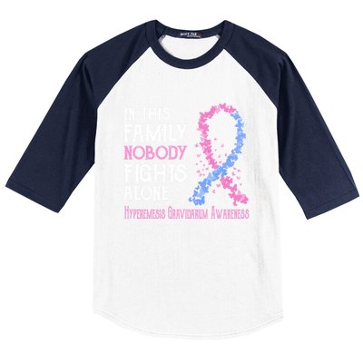 In This Family Nobody Fights Alone Hyperemesis Gravidarum Gift Baseball Sleeve Shirt