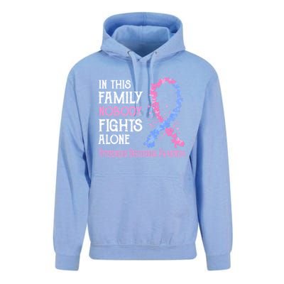 In This Family Nobody Fights Alone Hyperemesis Gravidarum Gift Unisex Surf Hoodie