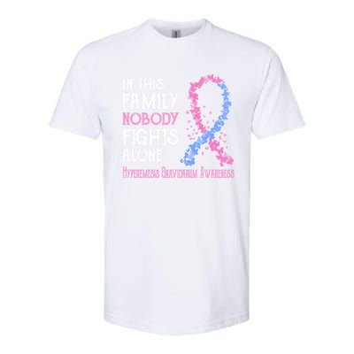 In This Family Nobody Fights Alone Hyperemesis Gravidarum Gift Softstyle CVC T-Shirt