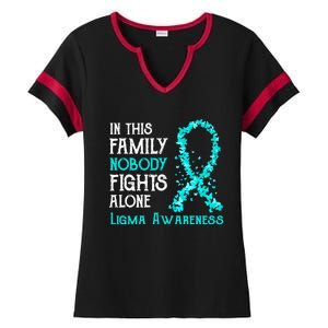 In This Family Nobody Fights Alone Ligma Gift Ladies Halftime Notch Neck Tee