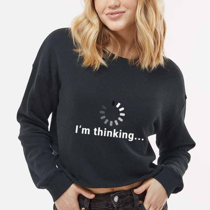 IM Thinking Fun Design Cropped Pullover Crew