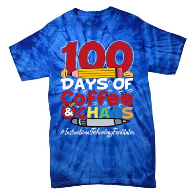 Instructional Technology Facilitator 100 Days Of Coffee Gift Tie-Dye T-Shirt