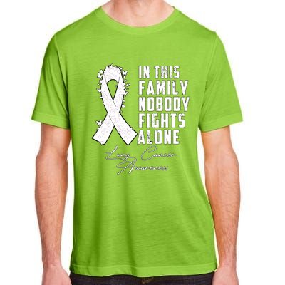 In This Family Nobody Fights Alone Lung Cancer Gift Adult ChromaSoft Performance T-Shirt