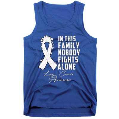 In This Family Nobody Fights Alone Lung Cancer Gift Tank Top