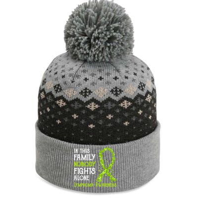 In This Family Nobody Fights Alone Lymphoma Great Gift The Baniff Cuffed Pom Beanie