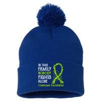 In This Family Nobody Fights Alone Lymphoma Great Gift Pom Pom 12in Knit Beanie