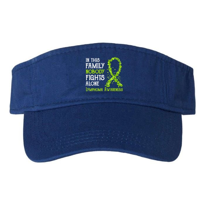 In This Family Nobody Fights Alone Lymphoma Great Gift Valucap Bio-Washed Visor