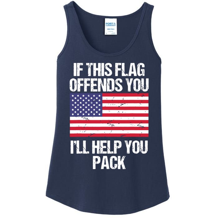 If This Flag Offends You I'll Help You Pack Ladies Essential Tank