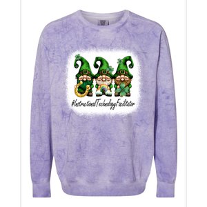 Instructional Technology Facilitator Gnomes St Patricks Day Gift Colorblast Crewneck Sweatshirt