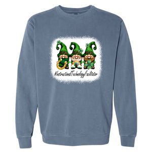 Instructional Technology Facilitator Gnomes St Patricks Day Gift Garment-Dyed Sweatshirt