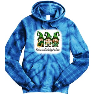 Instructional Technology Facilitator Gnomes St Patricks Day Gift Tie Dye Hoodie