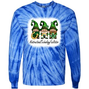 Instructional Technology Facilitator Gnomes St Patricks Day Gift Tie-Dye Long Sleeve Shirt