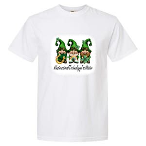 Instructional Technology Facilitator Gnomes St Patricks Day Gift Garment-Dyed Heavyweight T-Shirt