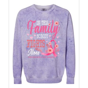 In This Family Nobody Fights Alone Neuroendocrine Cancer Cool Gift Colorblast Crewneck Sweatshirt